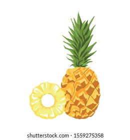 pineapple fruit icon over white background, vector illustration