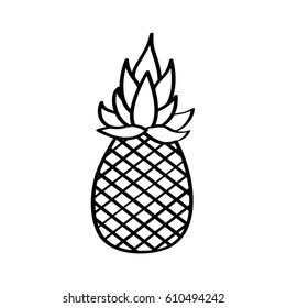 pineapple fruit icon over white background. vector illustration
