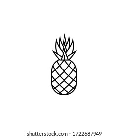 Pineapple fruit icon. simple lines