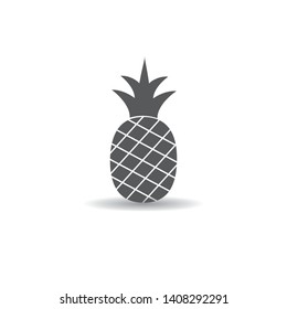 Pineapple fruit icon simple silhouette flat style vector illustration on white background.