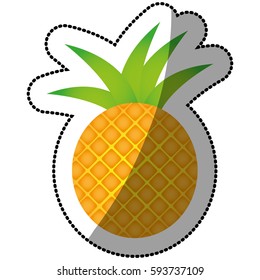 pineapple fruit icon stock, vector illustration design