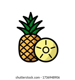 pineapple - fruit icon vector design template