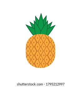 pineapple fruit icon vector symbol isolated illustrations white background