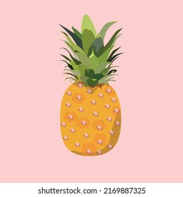 Pineapple fruit illustration in flat style. Vector graphics.