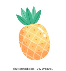 Pineapple fruit illustration isolated flat