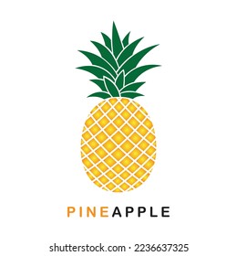pineapple fruit illustration vector isolated on white. pineapple icon