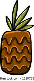 Pineapple fruit, illustration, vector on white background