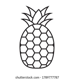 Pineapple fruit line art icon for apps and websites