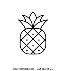 Symbol für Ananas-Fruchtlinie: Tropische Lebensmittel und frische Produkte