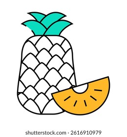 pineapple fruit line icon vector. pineapple fruit sign. isolated symbol illustration