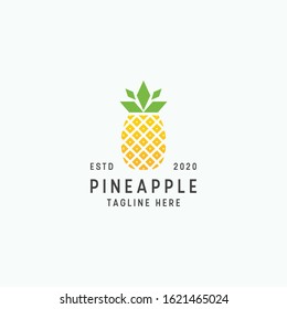 pineapple fruit logo design template vector illustration