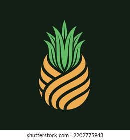 Pineapple  Fruit Logo Design Template