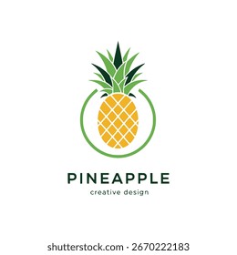 Vetor de modelo de design de logotipo de fruta de abacaxi