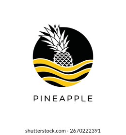 Vetor de modelo de design de logotipo de fruta de abacaxi