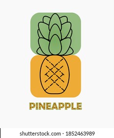  Ilustración del diseño del logotipo de la fruta piña