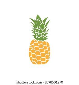 pineapple fruit logo vector hand drawn design