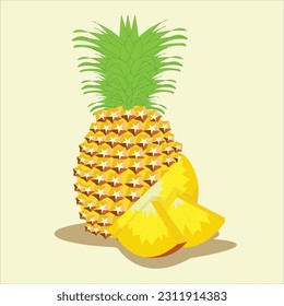 peinapple fruit lowpoly like ilustración