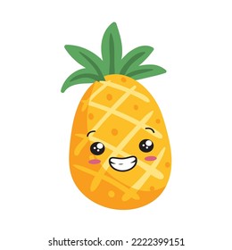 Pineapple Fruit Mascot Cute Sticker Pineapple Fruit Cartoon Kawaii
