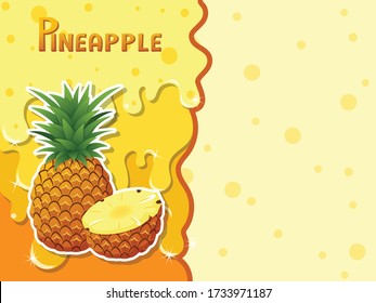 Fruto de piña derretido que fluye consistente en un líquido dulce oscuro y sabroso. Antecedentes abstractos. Copiar espacio para texto. Ilustración del vector