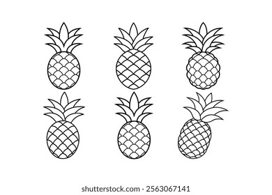 Pineapple Fruit Outline Digital Line Art design