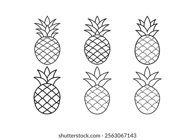 Pineapple Fruit Outline Digital Line Art design