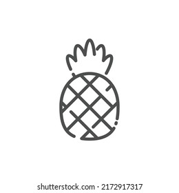 Ananas Fruchtlinie Symbol Vektorgrafik - Sommerurlaubssymbol