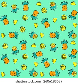 The Pineapple fruit pattern background