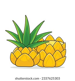 Ananas-Früchte. reife Ananas. Ananas schneiden. Ananas-Vektorgrafik-Icon-Design-Illustration