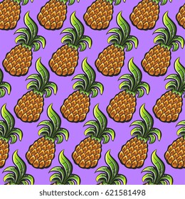 Pineapple Fruit Seamless Background Pattern