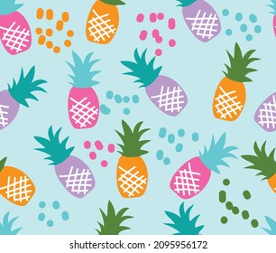 pineapple fruit seamless pattern design