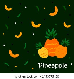 Pineapple fruit. Seamless pattern. Juicy natural fruit. Diet healthy food, nutrition.