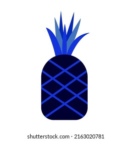 Pineapple fruit. Simple flat vector isolated on white background