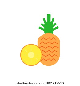 pineapple fruit sketch icon on white background