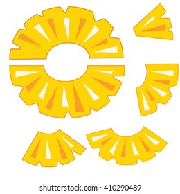 Pineapple fruit slices set icon vector illustration icon isolated on white background