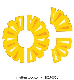 Pineapple fruit slices set icon vector illustration icon isolated on white background