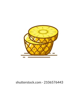 Pineapple fruit slices vector illustration 