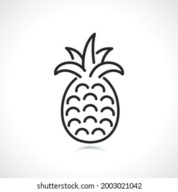 pineapple fruit thin line icon