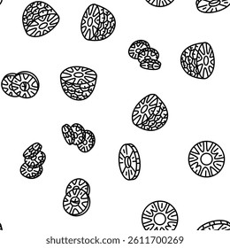 pineapple fruit tropical food Vector Seamless Pattern Thin Line Illustration