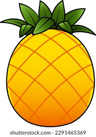 Pineapple Fruit Tropical Fresh Summer Isolated