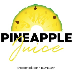 Pineapple fruit tropical juice label vector illustration