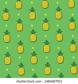 Pineapple fruit vector Background Pattern