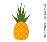 pineapple fruit vector. pineapple fruit vector collection. pineapple fruit illustration in flat style. fresh summer fruit.