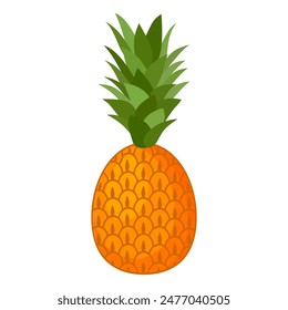 pineapple fruit vector collection. pineapple fruit illustration in flat style. fresh summer fruit.