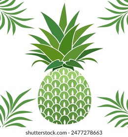 pineapple fruit vector. pineapple fruit vector collection. pineapple fruit illustration in flat style. fresh summer fruit.