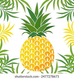pineapple fruit vector. pineapple fruit vector collection. pineapple fruit illustration in flat style. fresh summer fruit.