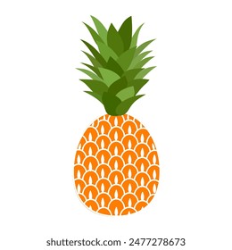 pineapple fruit vector. pineapple fruit vector collection. pineapple fruit illustration in flat style. fresh summer fruit.