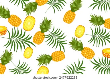 
pineapple fruit vector. pineapple fruit vector collection. pineapple fruit illustration in flat style. fresh summer fruit background.