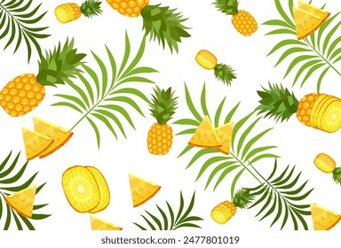 pineapple fruit vector. pineapple fruit vector collection. pineapple fruit illustration in flat style. fresh summer fruit.