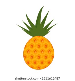 pineapple fruit vector. pineapple fruit vector collection. pineapple fruit illustration in flat style. fresh summer fruit.