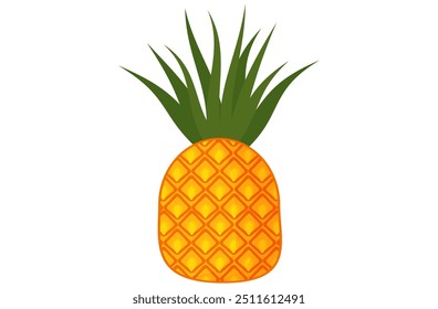pineapple fruit vector. pineapple fruit vector collection. pineapple fruit illustration in flat style. fresh summer fruit.
